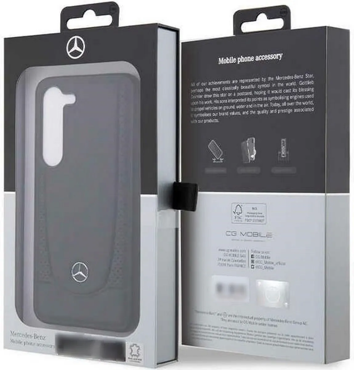 Mercedes-Benz Urban Leather Back Case - Samsung Galaxy S23 FE - Zwart