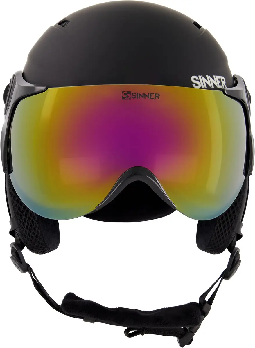SINNER Typhoon Visor Skihelm - Matte Zwart - Maat S