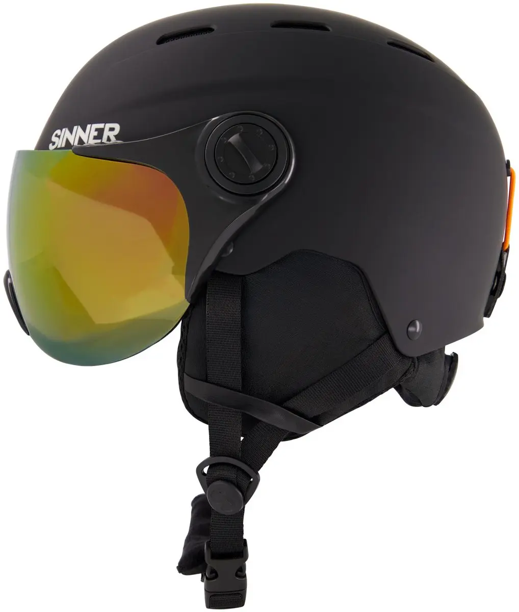 SINNER Typhoon Visor Skihelm - Matte Zwart - Maat S