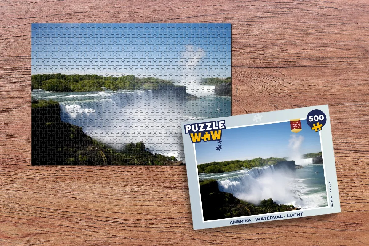 PuzzleWow Amerika Waterval Lucht Legpuzzel 500 Stuks - Multicolor