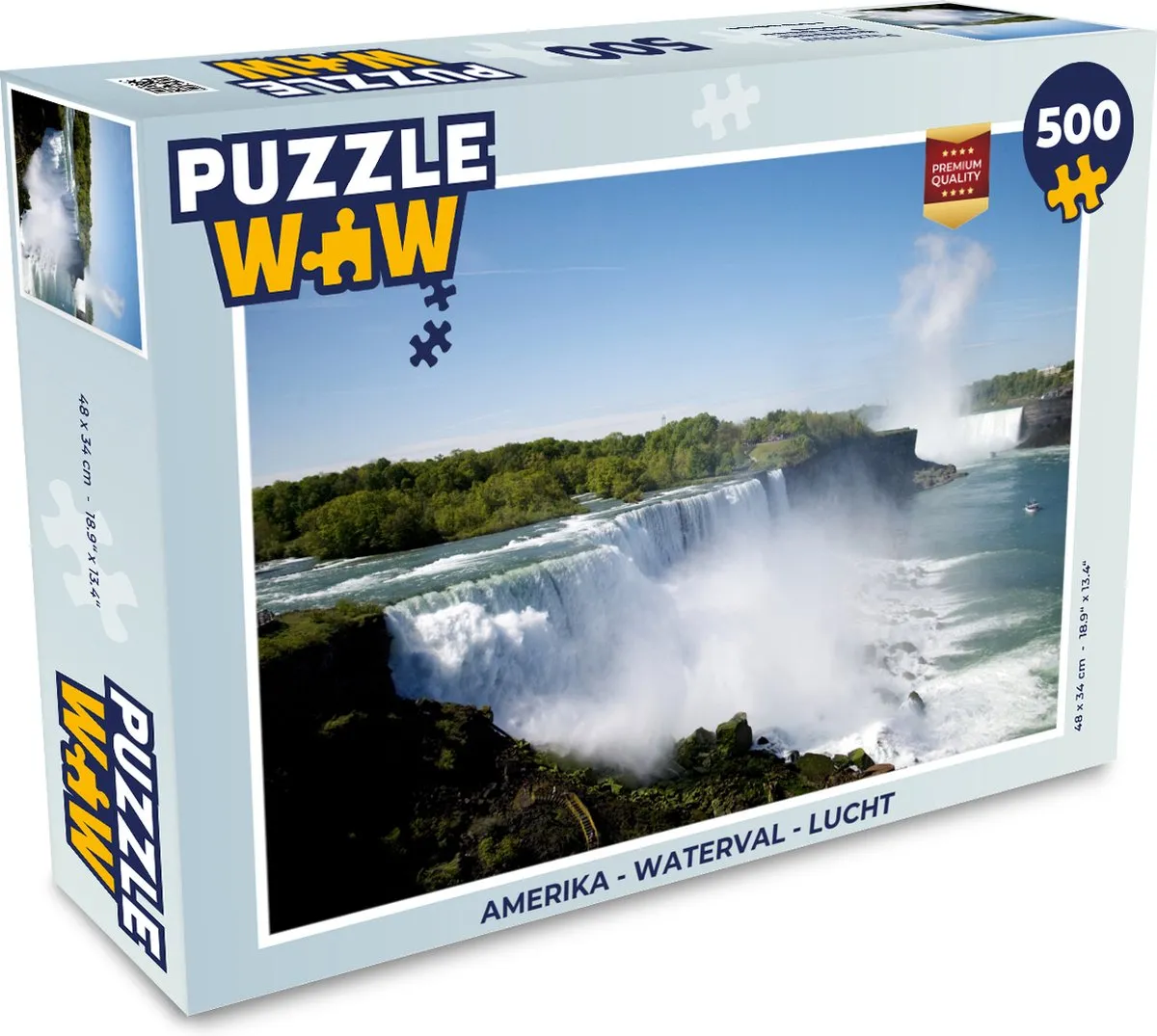 PuzzleWow Amerika Waterval Lucht Legpuzzel 500 Stuks - Multicolor