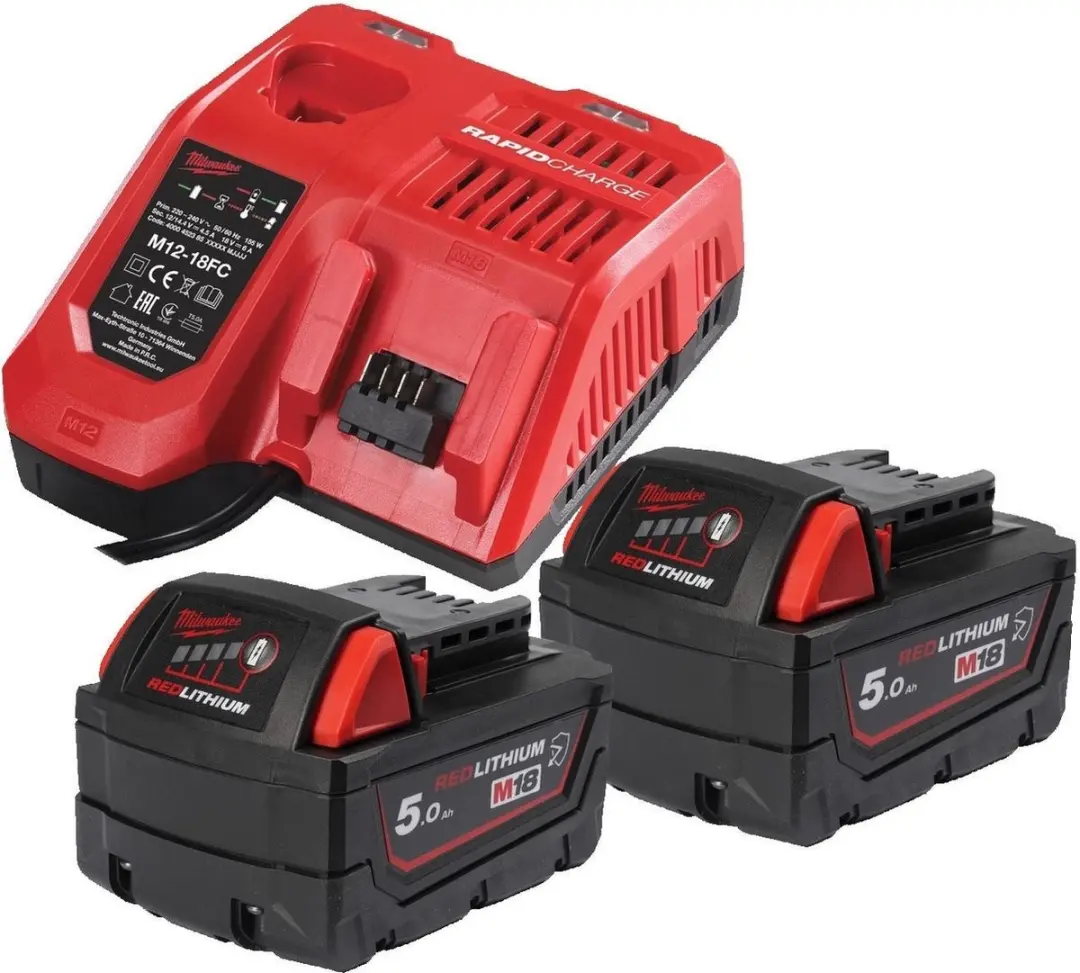 Milwaukee M18 NRGCR-502 Accu Starterset Chemisch Bestendige 18V 5.0Ah Accu M18�