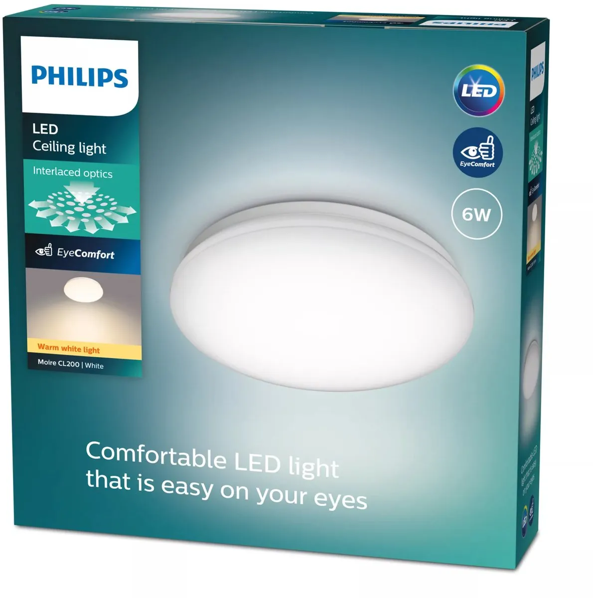 Philips Moire Plafondlamp - 22.5cm - Warmwit 2700K