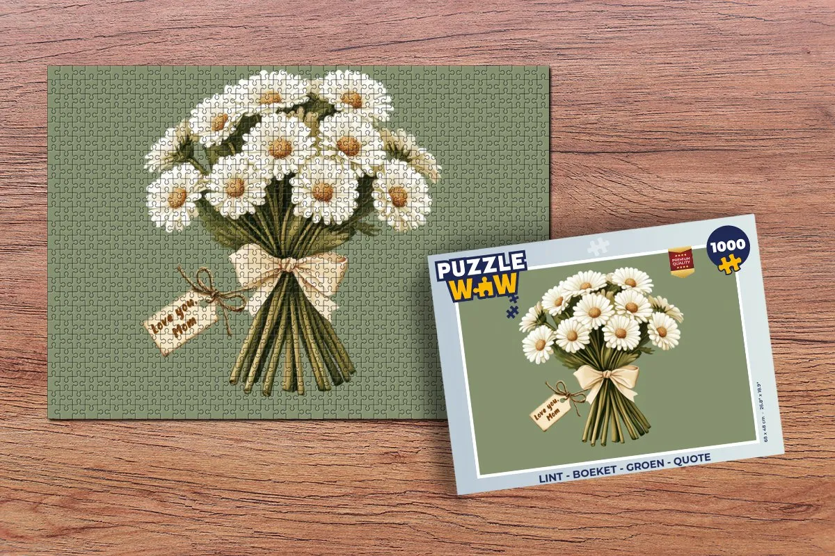 PuzzleWow Boeket Groene Quote Legpuzzel 1000 Stukken