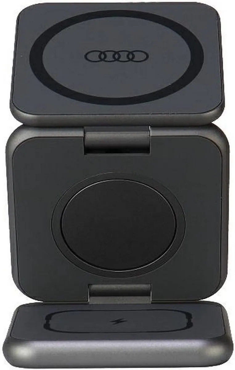 Audi 3-in-1 Foldable Draadloos Laadstation 15W - Zwart - afbeelding 3 van 6