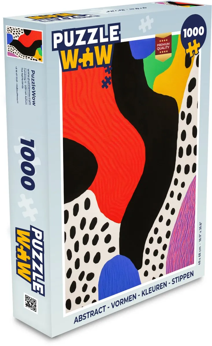 PuzzleWow Abstract Legpuzzel 1000 Stuks - Vormen & Kleuren