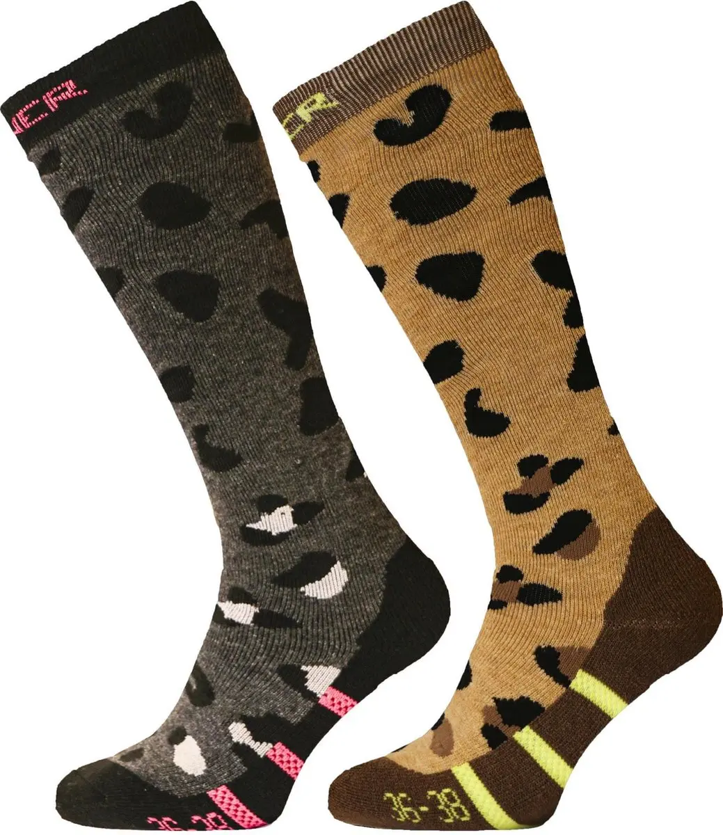SINNER LADIES SKI SOCKS PLACED ANIMAL DOUBLE PACK
