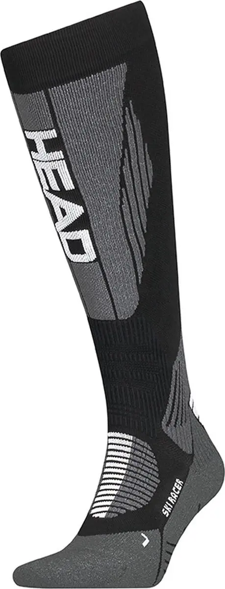 HEAD Skisokken Unisex Racer Kneehigh 1-pack Black/White-35/38