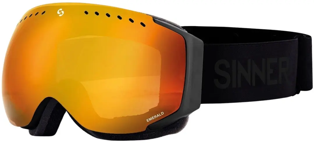 SINNER Emerald Skibril - Matte Zwart - Oranje Lens
