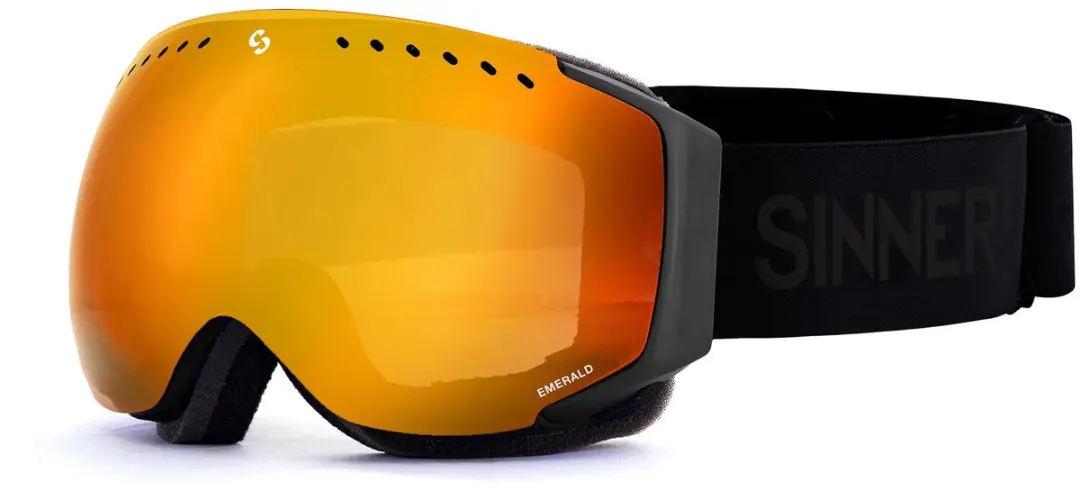 SINNER Emerald Skibril - Matte Zwart - Oranje Lens