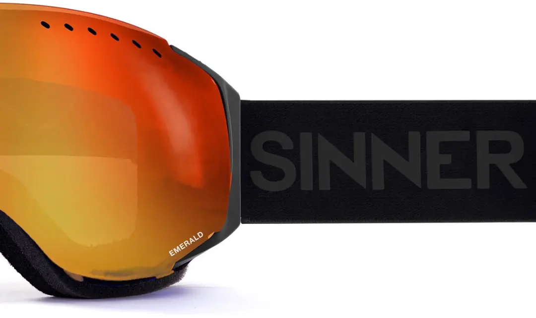 SINNER Emerald Skibril - Matte Zwart - Oranje Lens