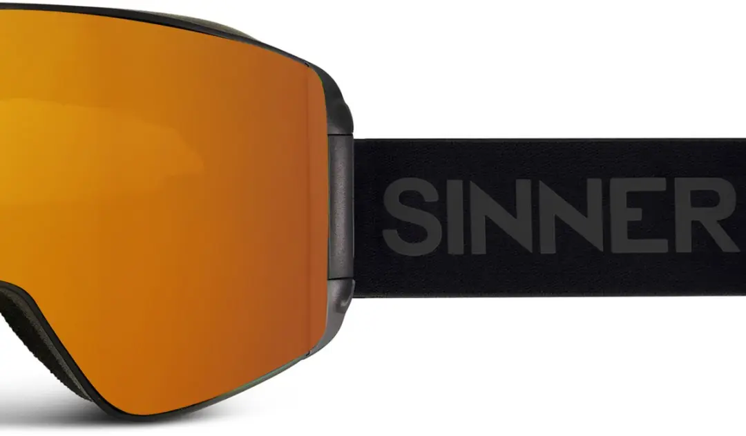 SINNER Aura Skibril - One Size - Matte Zwart - Roze/Oranje Lens