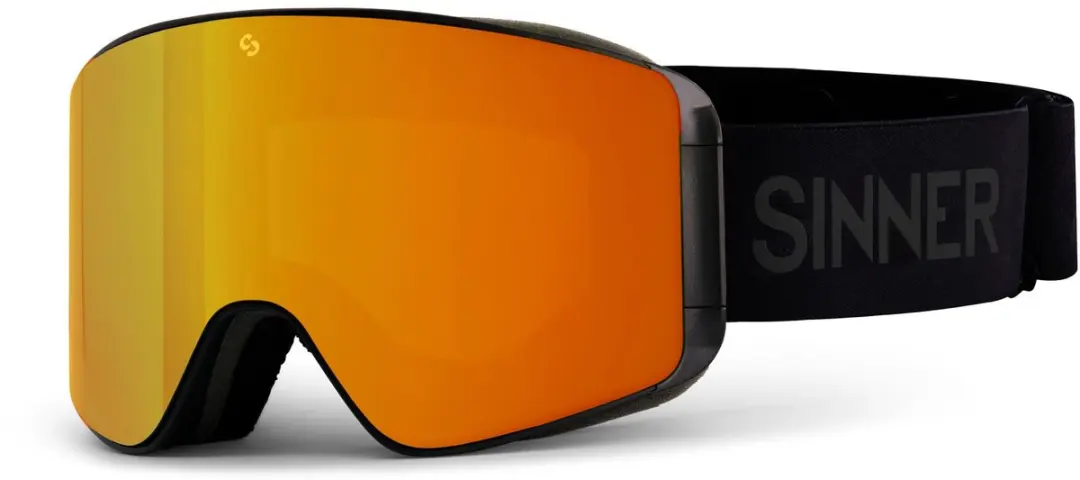 SINNER Aura Skibril - One Size - Matte Zwart - Roze/Oranje Lens