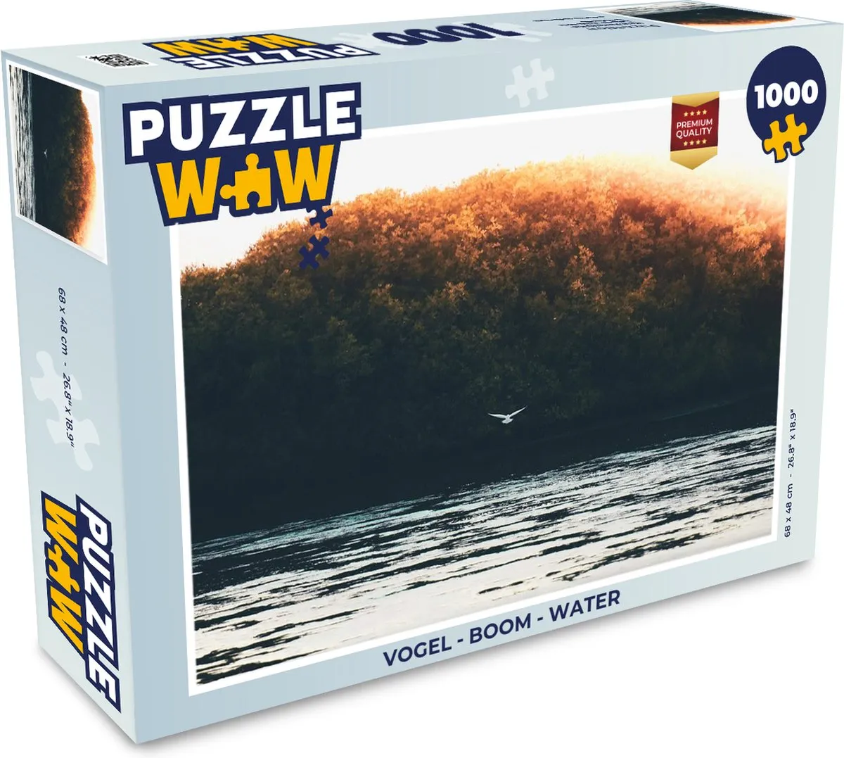 PuzzleWow Vogel Boom Water Legpuzzel 1000 Stuks - Multicolor