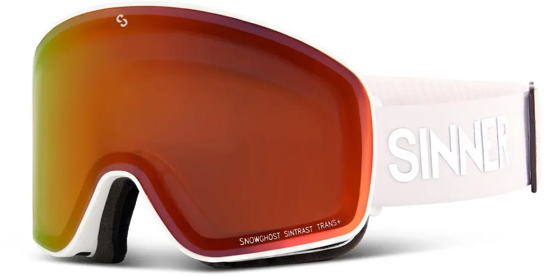 SINNER Snowghost Skibril - Matte White - Oranje Lens