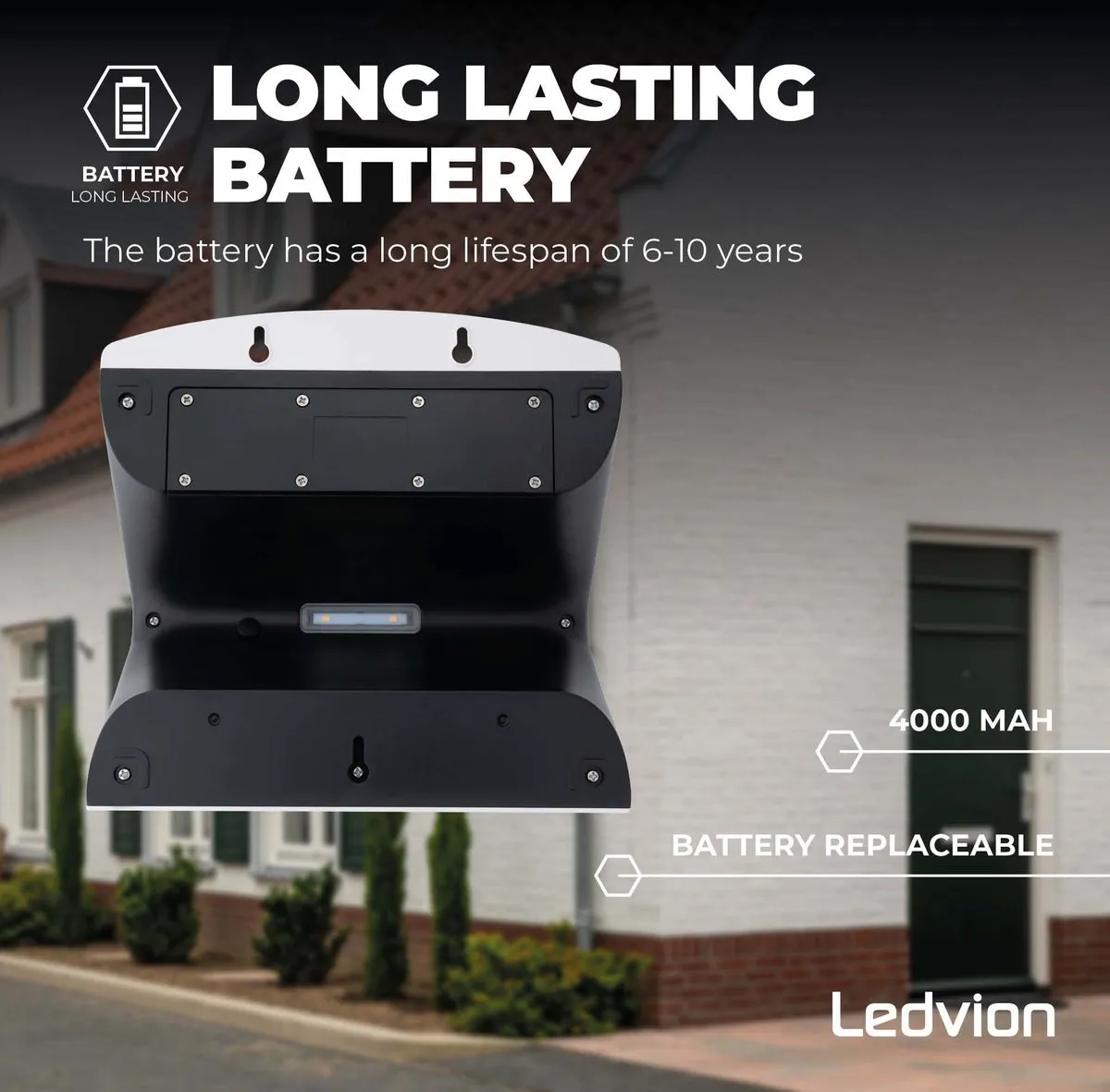 Ledvion Solar LED Wandlamp 8W 3000K IP65 - Wit