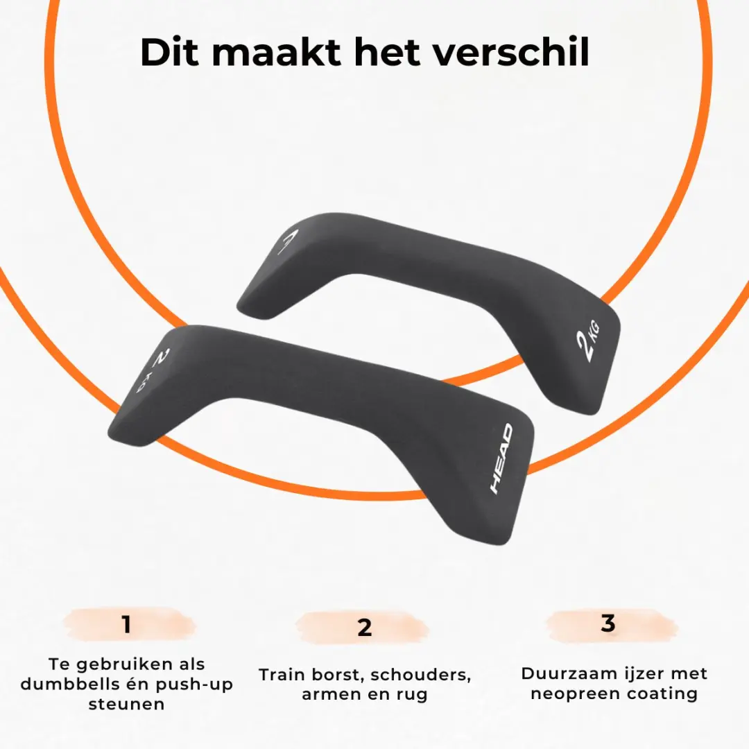 Head Push Up Bars 2kg - Zwart