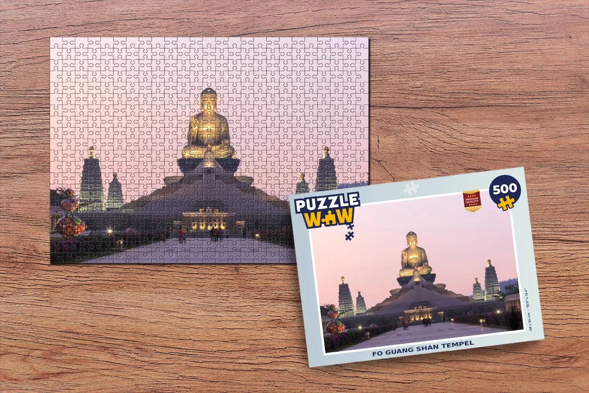 PuzzleWow Fo Guang Shan Tempel Legpuzzel 500 Stuks - Multicolor