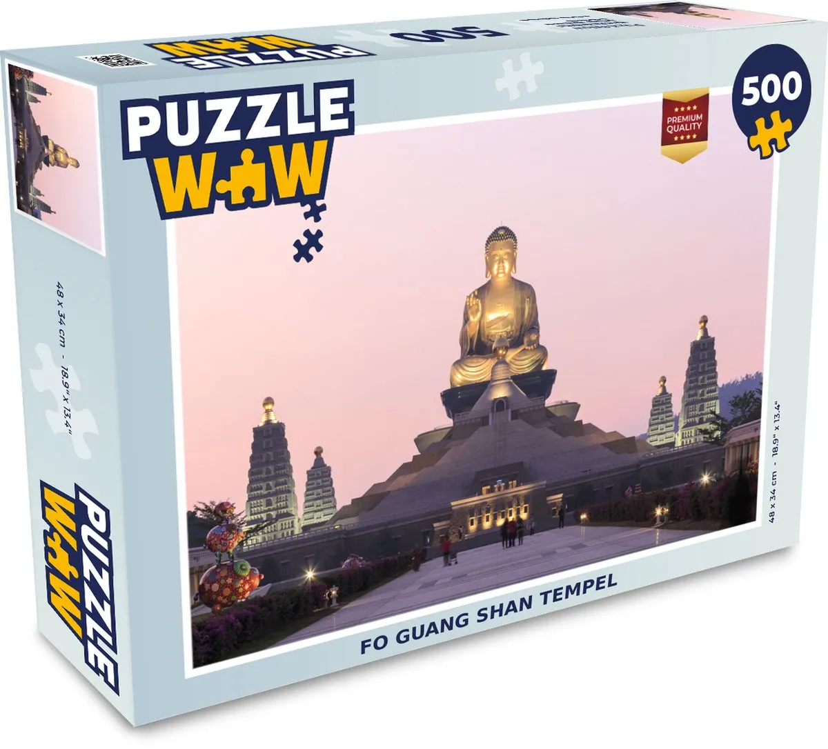 PuzzleWow Fo Guang Shan Tempel Legpuzzel 500 Stuks - Multicolor
