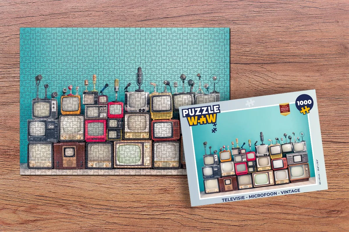 PuzzleWow Televisie Microfoon Puzzel 1000 Stuks - Multicolor