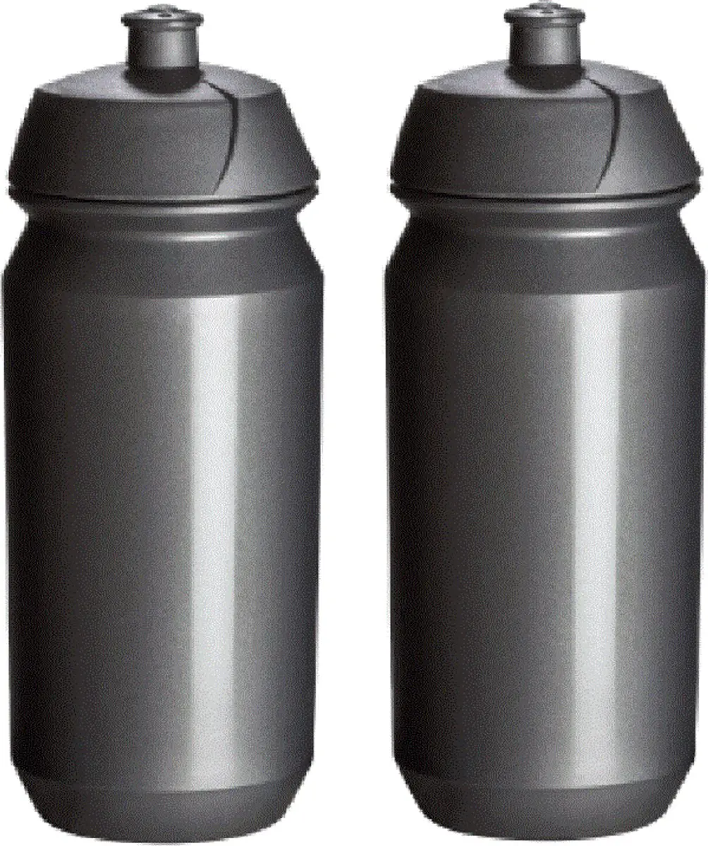 Waterfles 2x 500 ml Drinkbussen Bidon Grijs