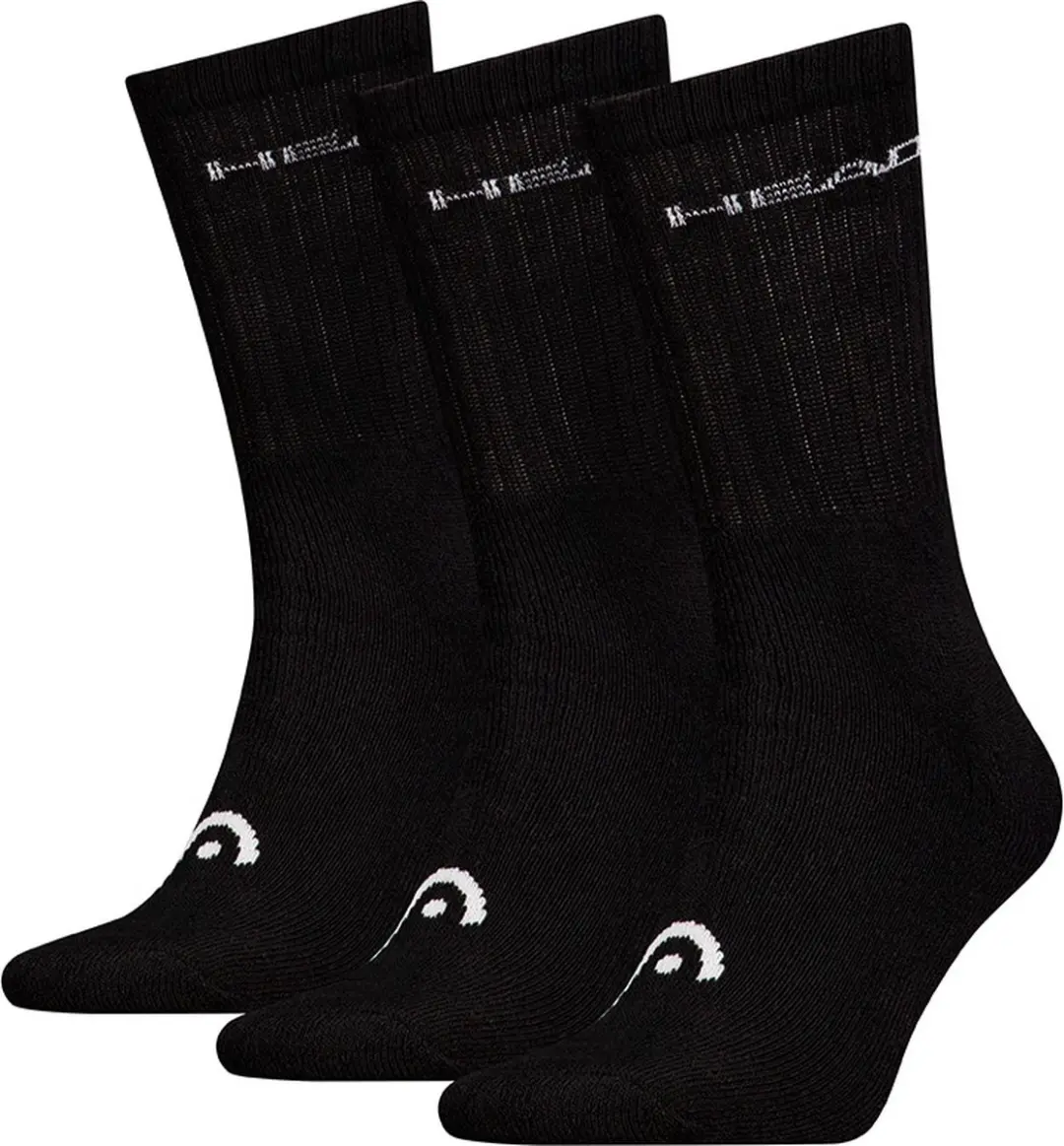 HEAD unisex 3P sokken training zwart