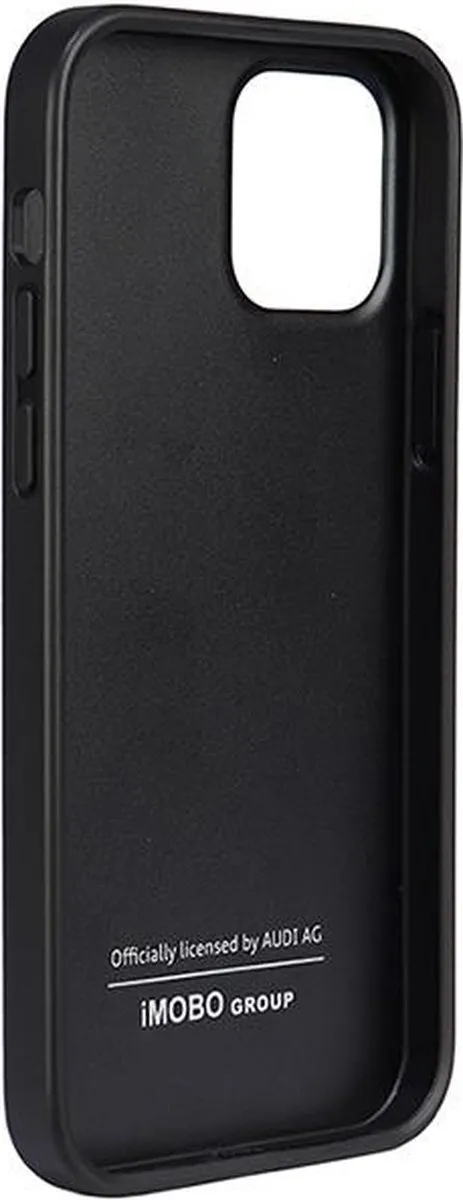 Audi Synthetic Leather Back Case - Geschikt voor Apple iPhone 12/12 Pro (6.1") - Zwart