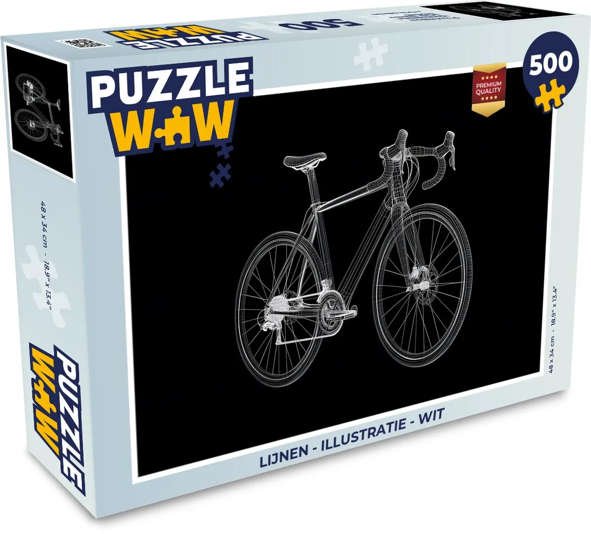 PuzzleWow Puzzel Lijnen Illustratie 500 Stuks - Wit