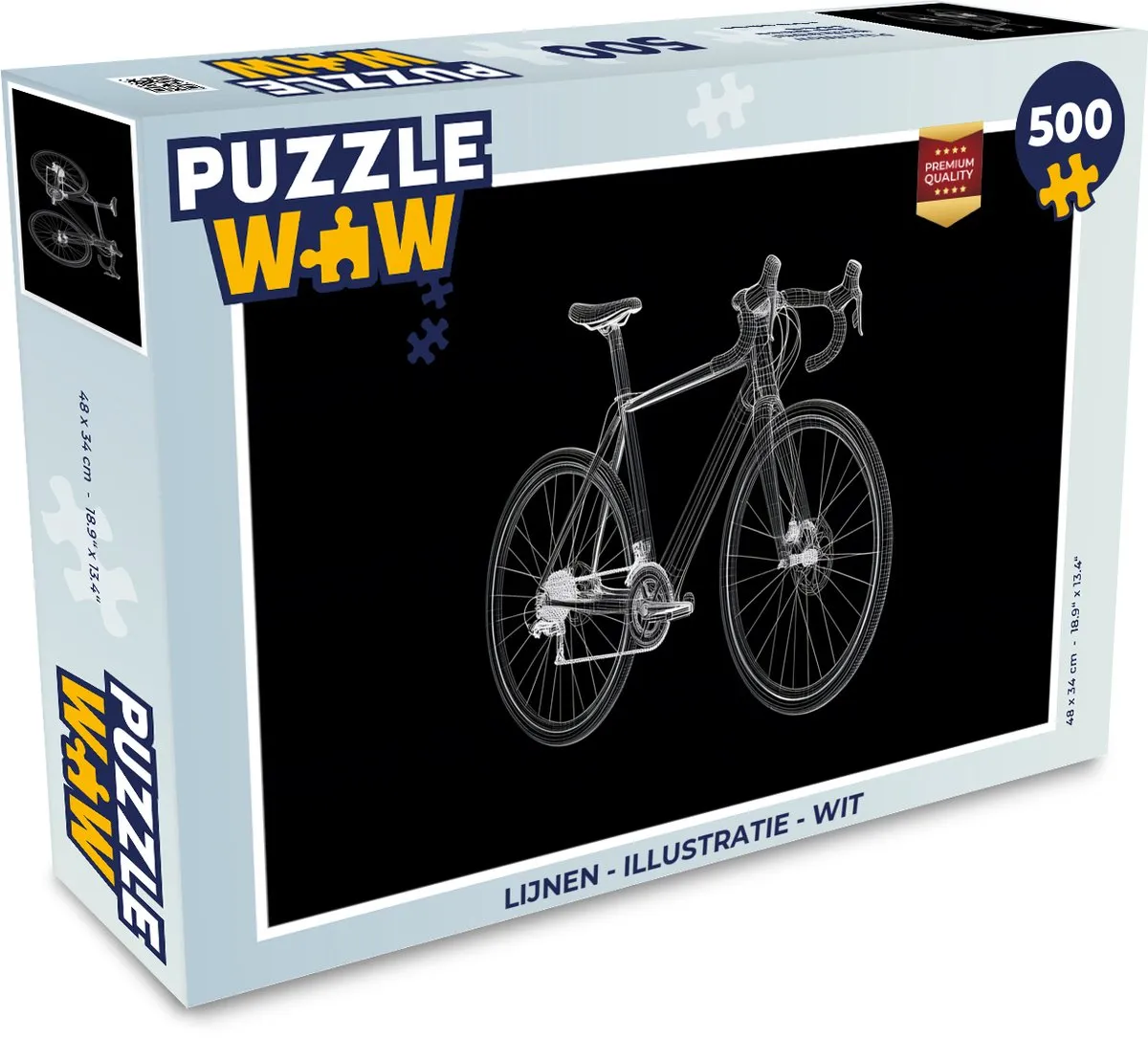 PuzzleWow Puzzel Lijnen Illustratie 500 Stuks - Wit