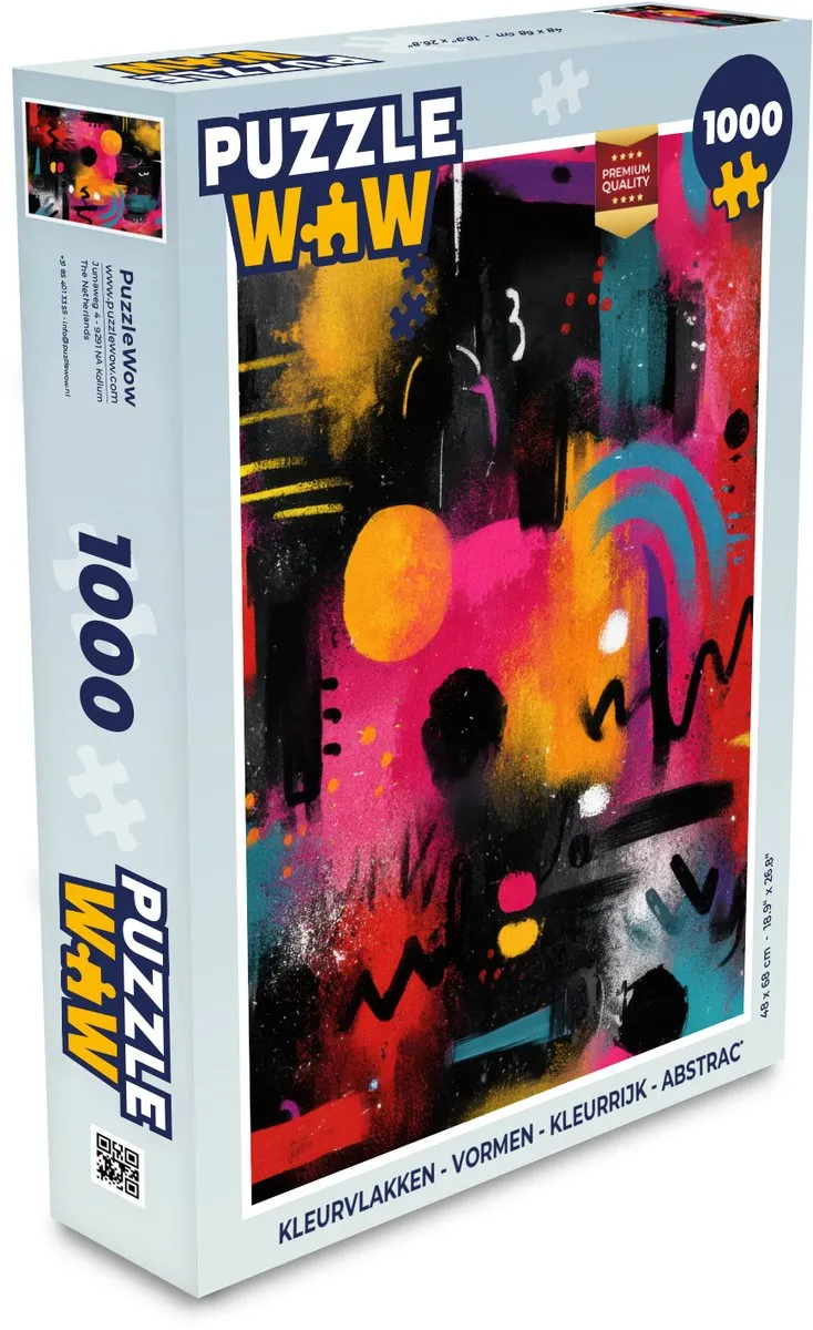 PuzzleWow Kleurvlakken Abstract Legpuzzel 1000 Stuks