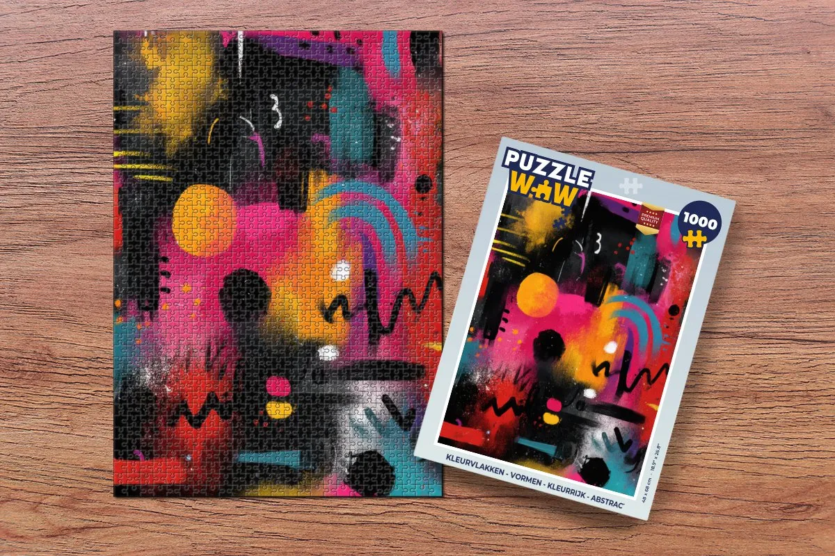 PuzzleWow Kleurvlakken Abstract Legpuzzel 1000 Stuks