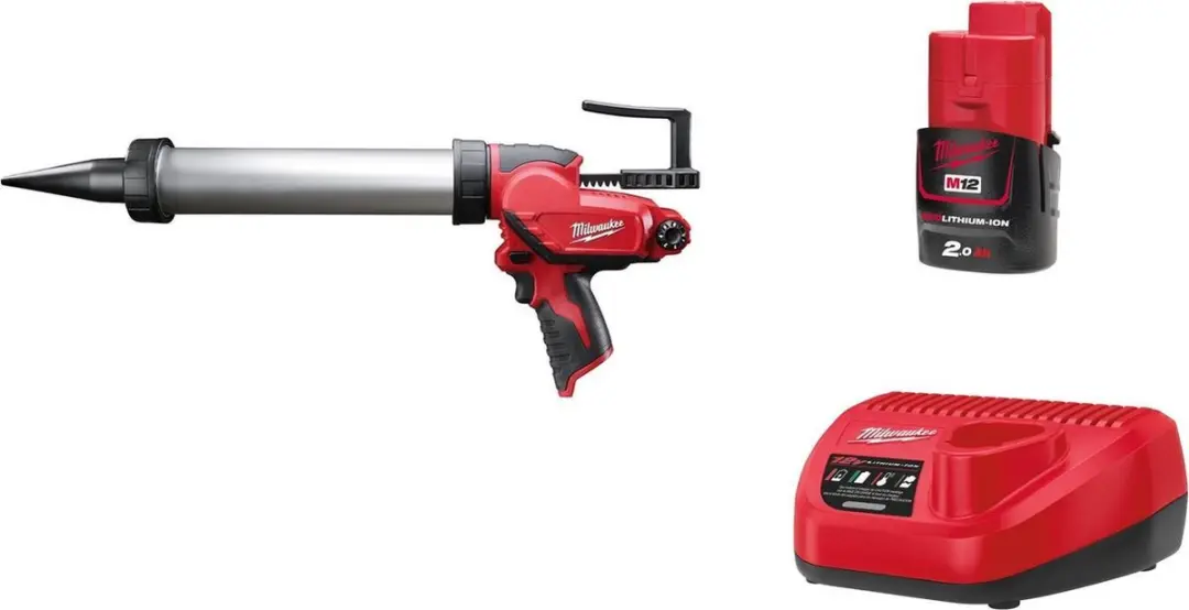 Milwaukee M12 PCG/310C-201B Subcompact Accu Lijm- en Kitspuit met 310 ml patroon