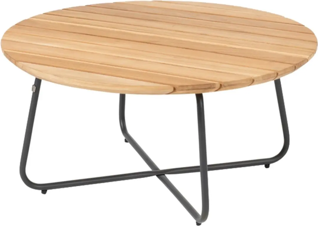 4 Seasons Verdi Ronde Salontafel Teak 73cm - Antraciet - afbeelding 2 van 3