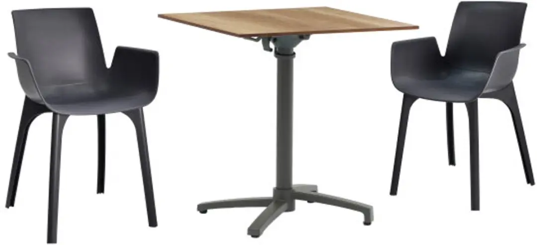 SenS-Line Julia HPL Bistrotafel 70x70cm - Houtkleur - afbeelding 5 van 5