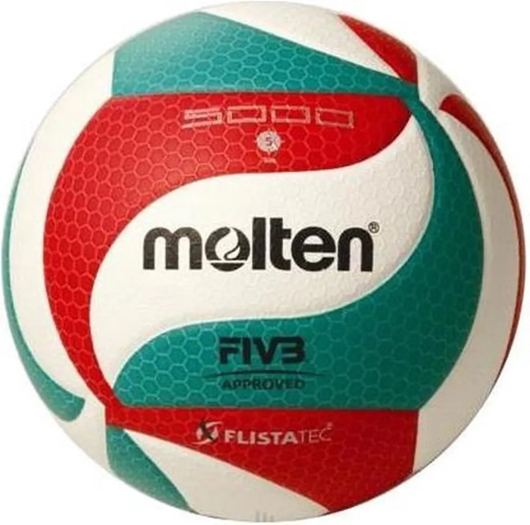 Molten Wedstrijdvolleybal V5M5000 wit/rood/groen (Nevobo goedgekeurd)