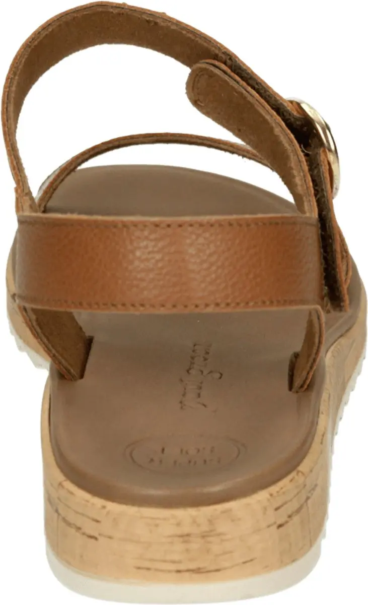 Paul Green 7134 Platte Sandalen - Cognac - Maat 41