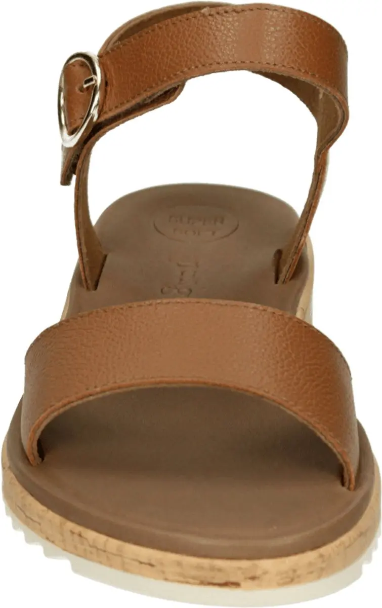 Paul Green 7134 Platte Sandalen - Cognac - Maat 41