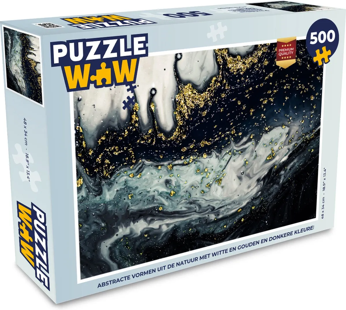 PuzzleWow Marmer Abstract Legpuzzel 500 Stuks - Multicolor