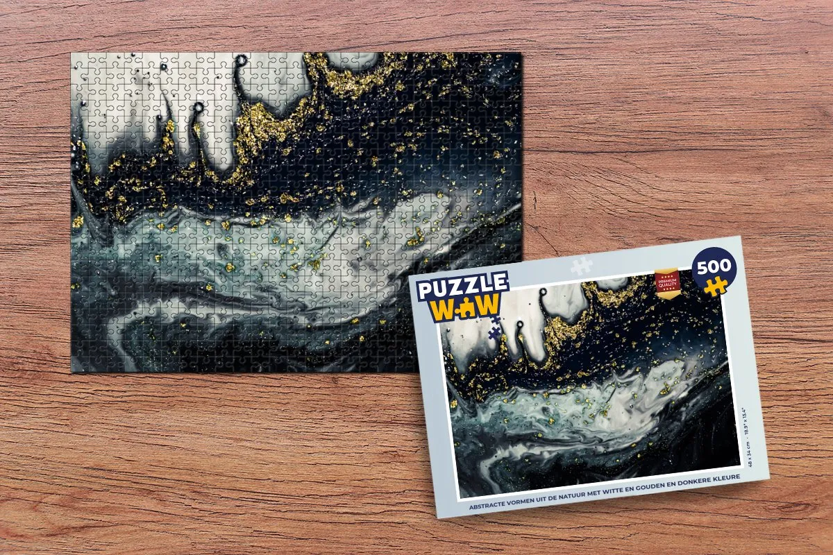 PuzzleWow Marmer Abstract Legpuzzel 500 Stuks - Multicolor