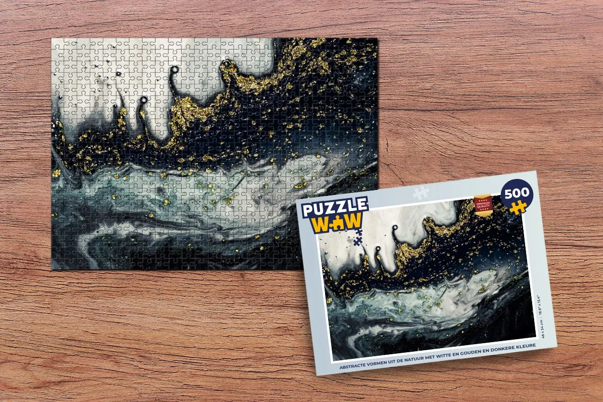 PuzzleWow Marmer Abstract Legpuzzel 500 Stuks - Multicolor