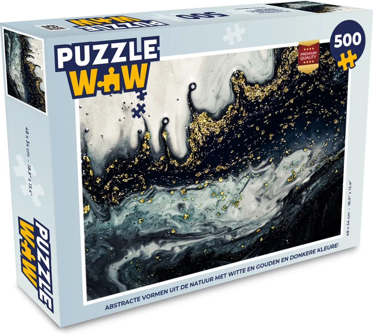 PuzzleWow Marmer Abstract Legpuzzel 500 Stuks - Multicolor