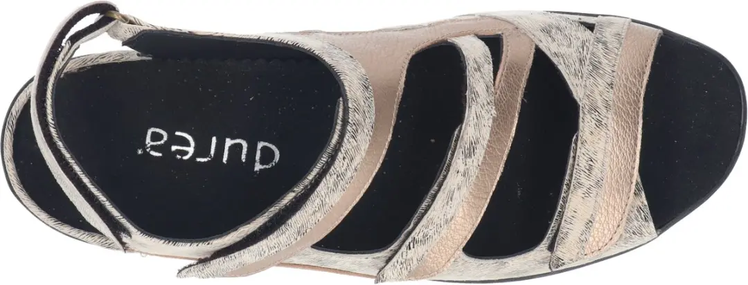 Durea - 7426 K - Platte sandalenDames Sandalen - Kleur: Wit/beige - Maat: 38.5