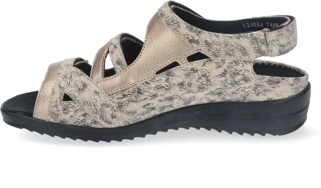 Durea - 7426 K - Platte sandalenDames Sandalen - Kleur: Wit/beige - Maat: 38.5