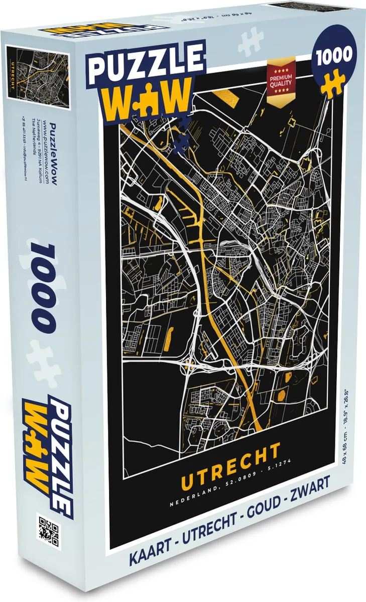 PuzzleWow Utrecht Legpuzzel 1000 Stuks - Multicolor