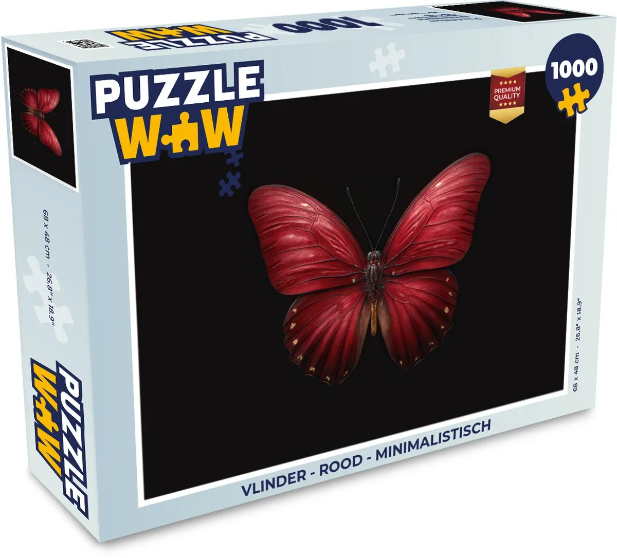 PuzzleWow Vlinder Legpuzzel 1000 Stuks - Rood
