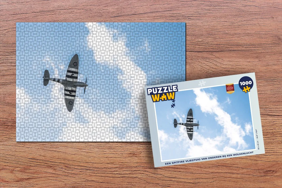 PuzzleWow Spitfire Wolkenlucht Legpuzzel 1000 Stuks - Multicolor