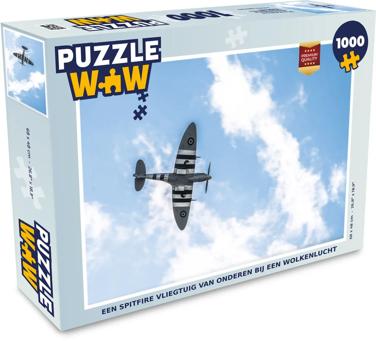 PuzzleWow Spitfire Wolkenlucht Legpuzzel 1000 Stuks