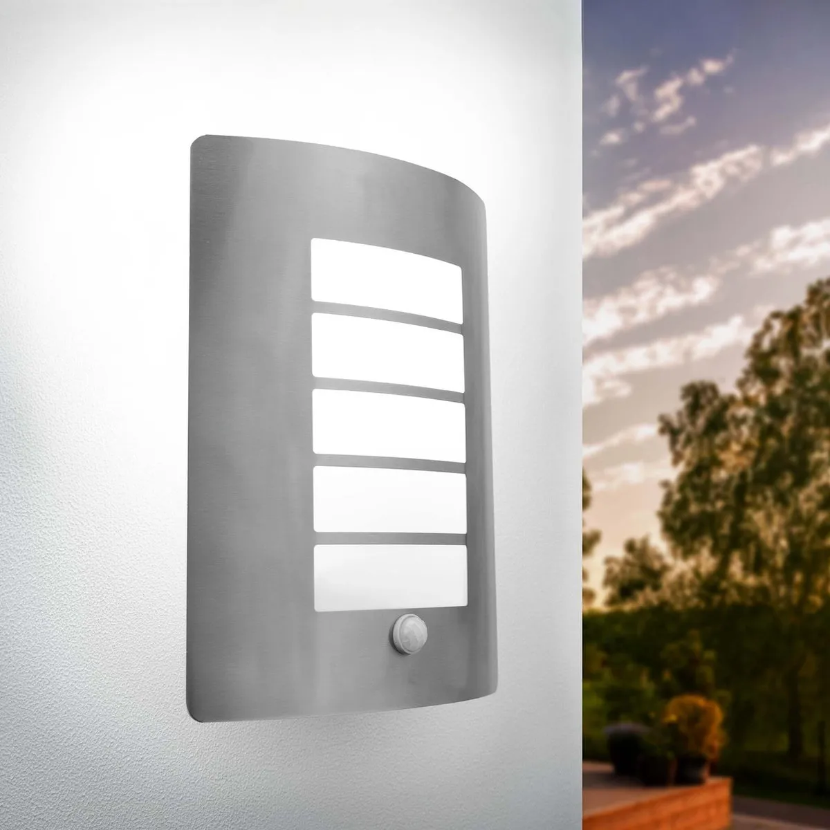 Ledvion LED Wandlamp met Sensor E27 40W - IP44 - Grijs