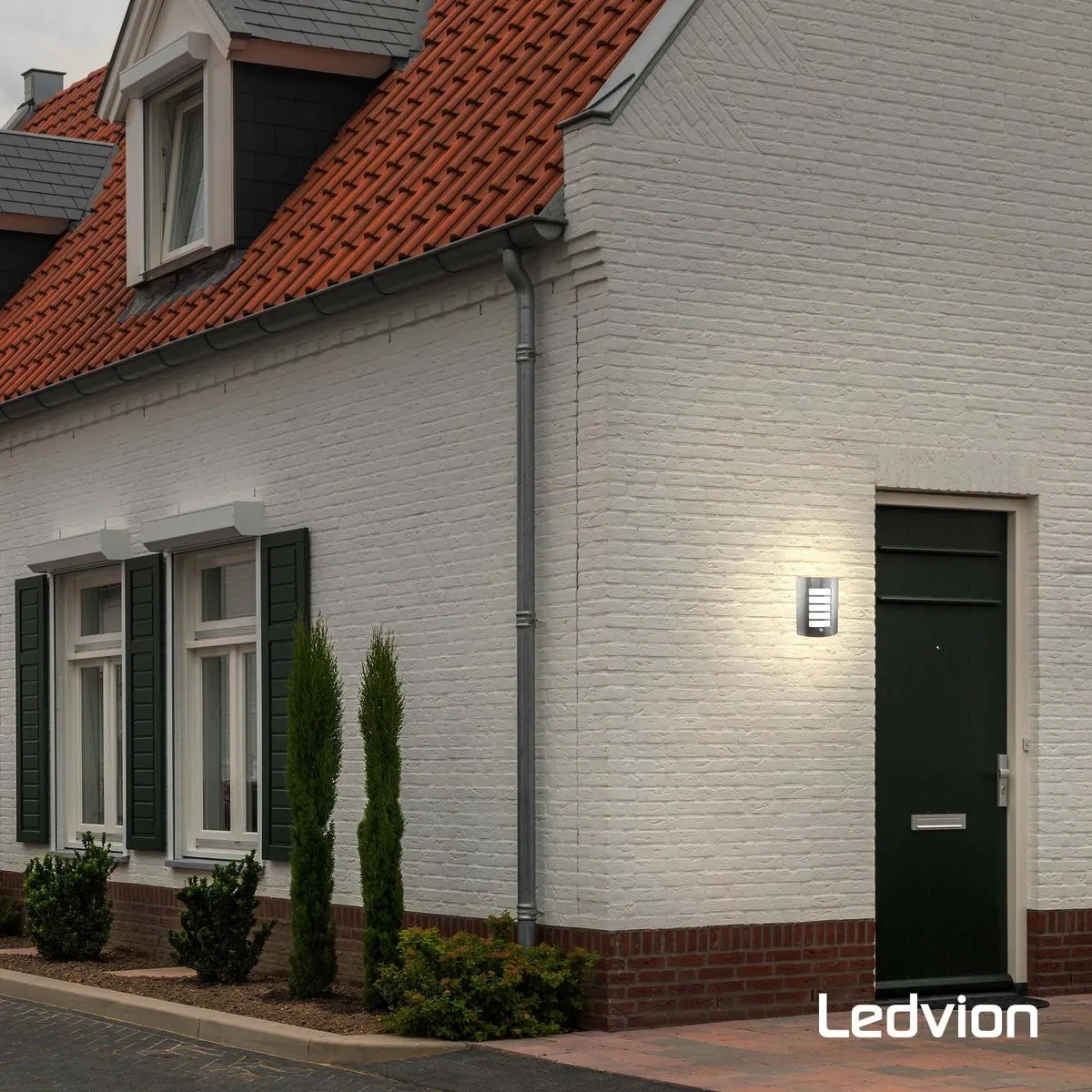 Ledvion LED Wandlamp met Sensor E27 40W - IP44 - Grijs