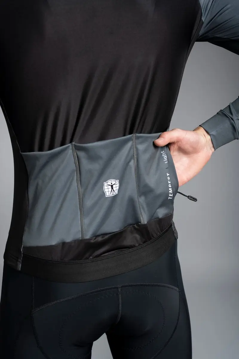Bioracer Tempest Light Wielervest - Zwart/Anthraciet - Winddicht - XXL